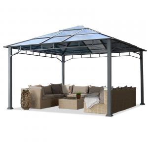 Sunset Deluxe luxus ALUMÍNIUM kerti pavilon, pergola rendzevénysátor  polikarbonát tetővel 4x4m