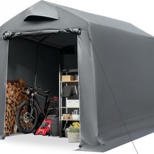 Szerszámtároló sátor, mobilgarázs 9,8 m³ – 190 × 230 × 225 cm,  2 db szellőzőnyílással, szürke
