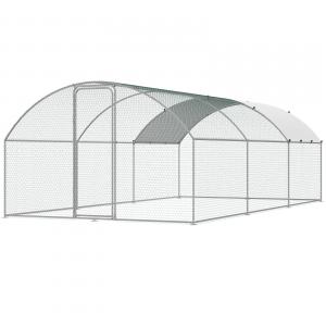 Tyúkketrec, tyúkól, csirkeól kennel tetővel, horganyzott acél 300 x 600 x 200 cm