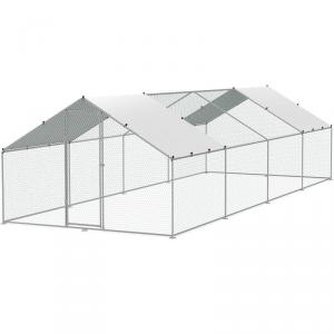 Tyúkketrec, tyúkól fedéllel, etetőnyílással  – horganyzott acél 300 x 800 x 200 cm