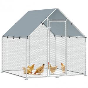 Tyúkól fedett tyúk kifutó zárható ajtóval, acél vázzal 200 × 200 × 200 cm 4–6 tyúk számára