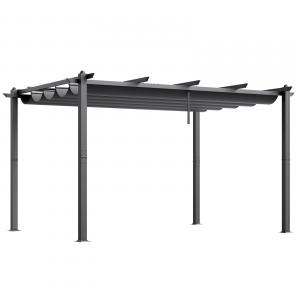 Visszahúzható alumínium pergola UV50+ védelemmel és vízálló tetővel – 3 × 4 m, tartós és elegáns árnyékoló