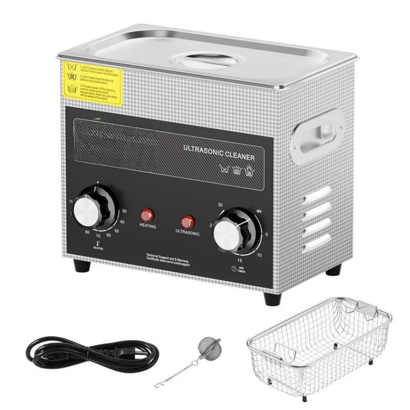 Ultrahangos tisztító 3 literes kapacitással – 40 kHz frekvencia, 120 W ultrahangos és 150 W fűtőteljesítmény, rozsdamentes acél kivitel