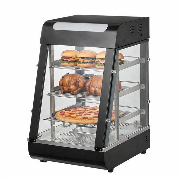 Vitrines melegentartó ételkiadó (gőzfűtés, 30–85 °C) 57 liter