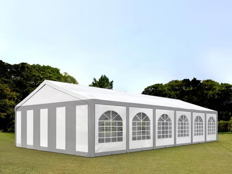 XXL Premium pavilon, sörsátor, parti sátor és rendezvénysátor 6 × 12 m – 72 m², szürke, 100%-ban vízálló PE ponyvával, stabil horganyzott acélvázzal