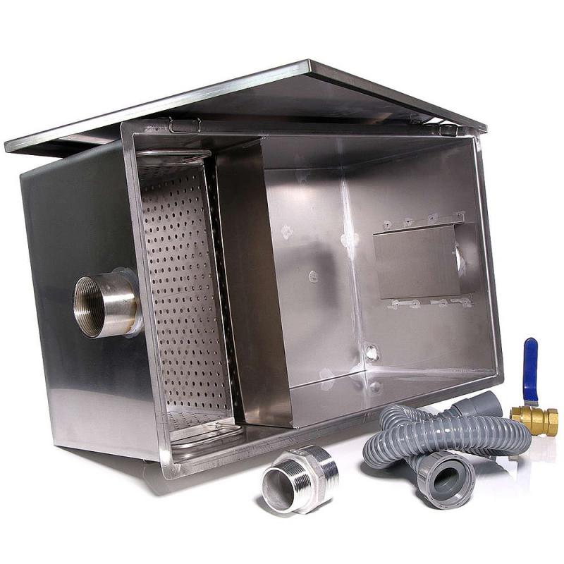 Zsírfogó 40 liter olajfogó  zsírleválasztó tartozékokkal rozsdamentes acélból