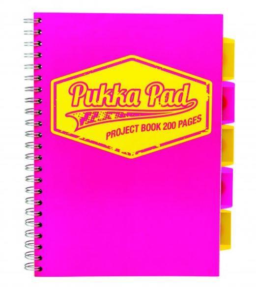 Project Book Neon A4 pink squared