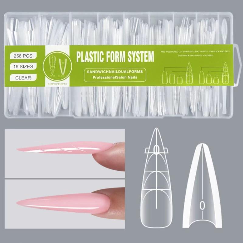 256 Db-Os Plastic Form System - Sandwich Nail Dual Form - 16 Méretben - 84590