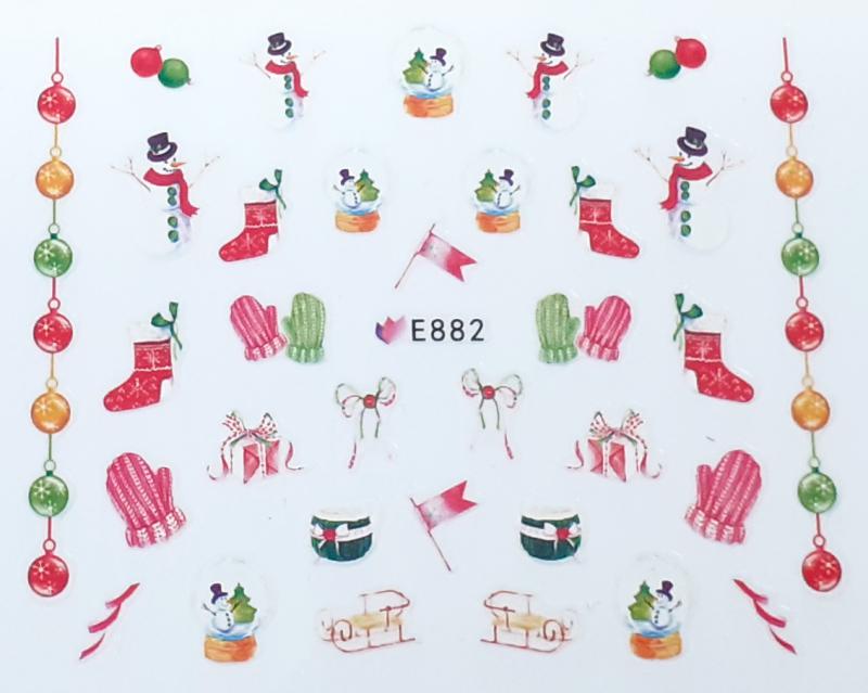 3D Akril hatású matrica Hógömb és hóember E882 #25