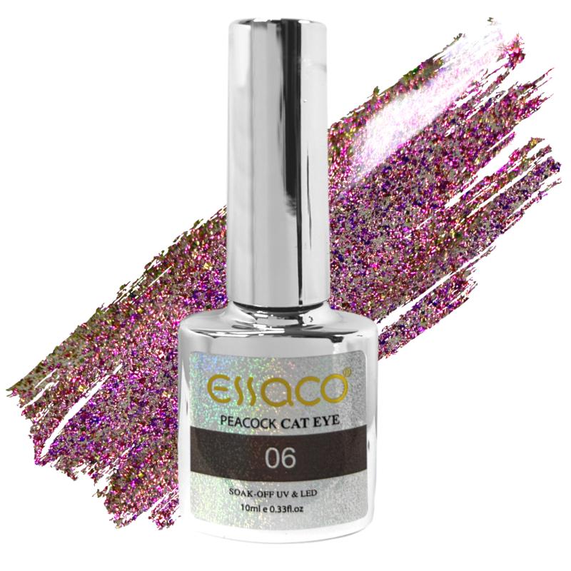 Essaco Gél Lakk - Peacock - Cat Eye - 10ml - 006