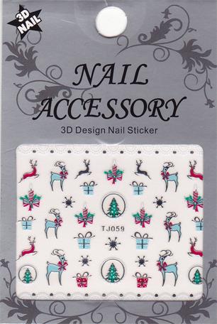 Karácsonyi Körömmatrica TJ059, Öntapadós #53