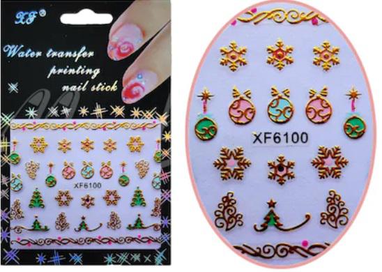 Karácsonyi Körömmatrica XF6100, Öntapadós, Meghitt Karácsony #68