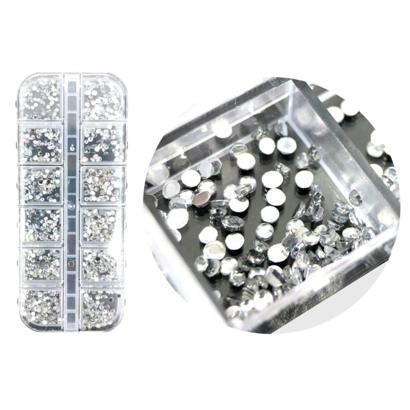 Körömdíszítő Kő Box- Ezüst