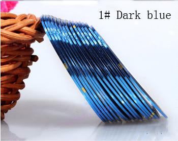 Műköröm díszítő csík 1-Dark blue