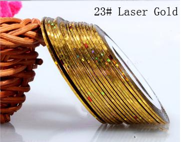 Műköröm díszítő csík 23-Laser gold