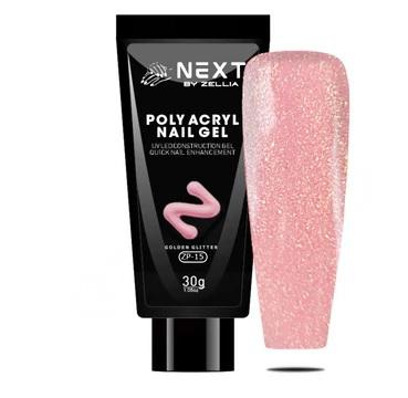Next By Zellia Poly Gél / Acrylgel Zp-15 - Golden Glitter