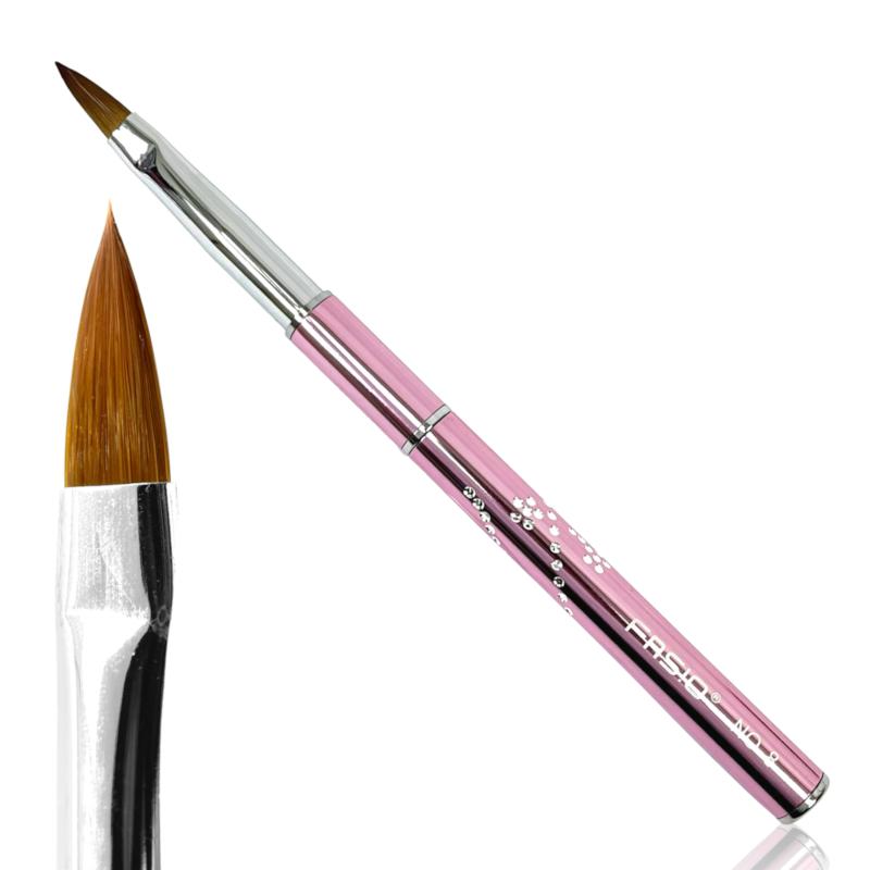 Porcelán Építő Ecset - 8-As - Prémium - Metál Pink
