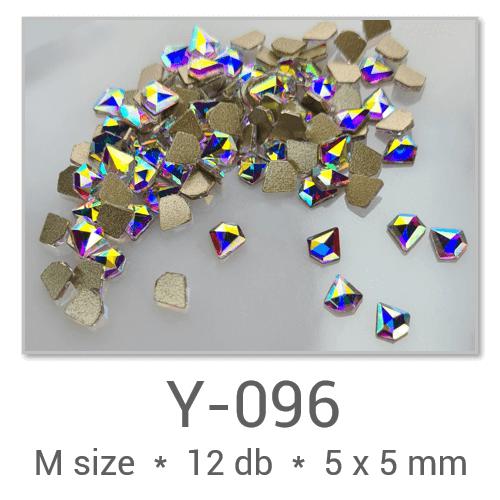 Profinails forma strasszkövek #Y-096 Crystal AB 12 db (5x5 mm csapott deltoid)