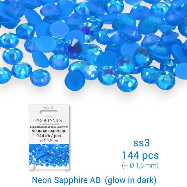 Profinails kristálykő refill 144 db Neon AB s3 No. NAB-06 Sapphire