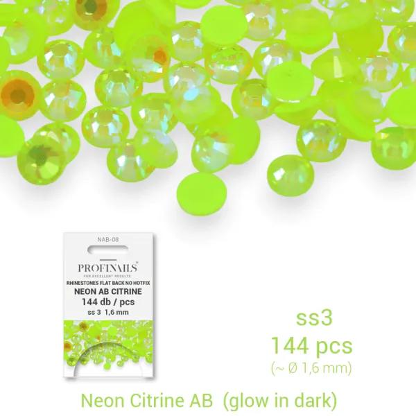 Profinails kristálykő refill 144 db Neon AB s3 No. NAB-08 Citrine
