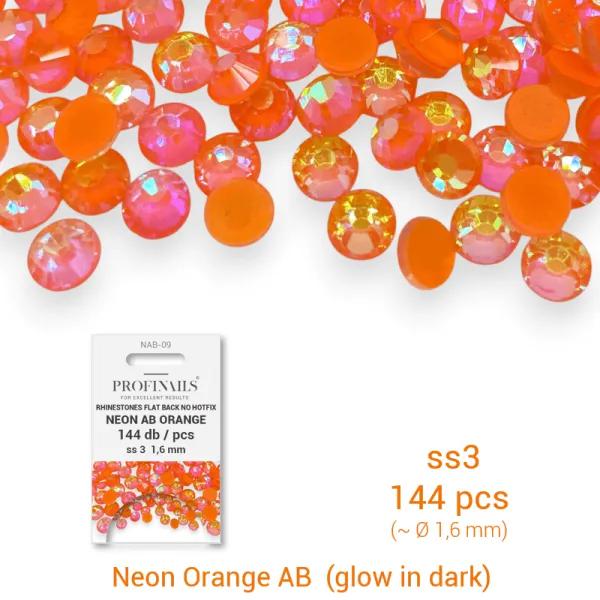 Profinails kristálykő refill 144 db Neon AB s3 No. NAB-09 Orange