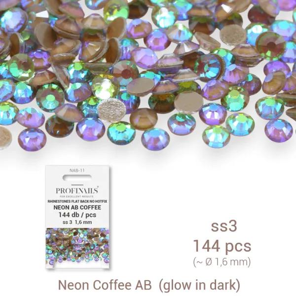 Profinails kristálykő refill 144 db Neon AB s3 No. NAB-11 Coffee