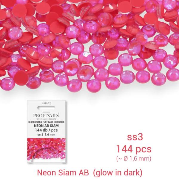 Profinails kristálykő refill 144 db Neon AB s3 No. NAB-12 Siam