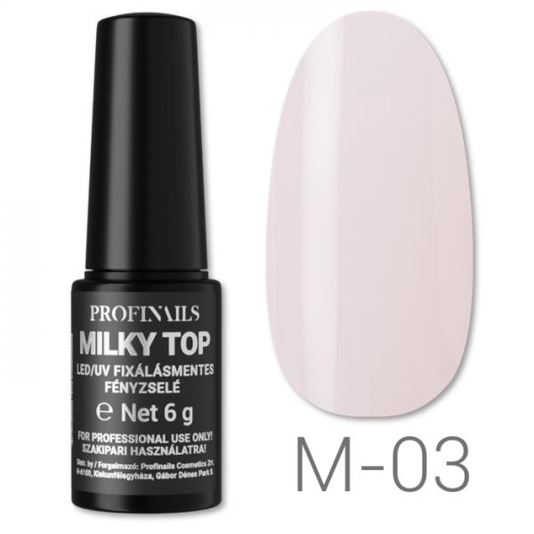 Profinails Milky Top fixálásmentes LED/UV fényzselé 6g M-03 Blush Pink