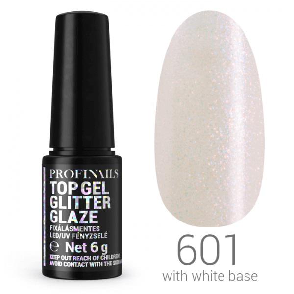 Profinails Top Gél Glitter Glaze fixálásmentes LED/UV fényzselé 6g No. 601 Sellő effect