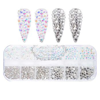 STRASSZ BOX SS3-SS10 - EZÜST - FEHÉR