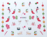 3D Akril hatású matrica Hógömb és hóember E882 #25