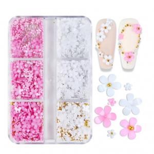 3D Virág Díszítő Szett Körmökre – Rózsaszín & Fehér