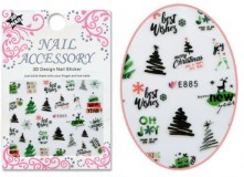 Karácsonyi Körömmatrica E885, Öntapadós #65
