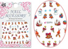 Karácsonyi Körömmatrica E896, Öntapadós, Bájos karácsonyi minták #62