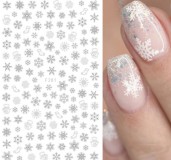 Karácsonyi körömmatrica F281 Ezüst