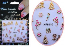 Karácsonyi Körömmatrica XF6110, Öntapadós, Ajándékozás #71