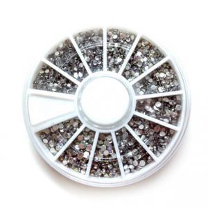 Körömdíszítő tárcsa 12 rekeszes #001 Crystal/Crystal AB