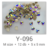 Profinails forma strasszkövek #Y-096 Crystal AB 12 db (5x5 mm csapott deltoid)
