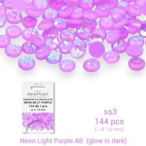 Profinails kristálykő refill 144 db Neon AB s3 No. NAB-03 Light Purple