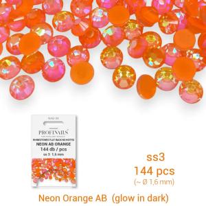 Profinails kristálykő refill 144 db Neon AB s3 No. NAB-09 Orange
