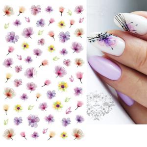 Virágos körömmatrica F021