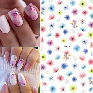 Virágos körömmatrica F023