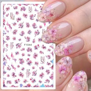 Virágos körömmatrica F1044