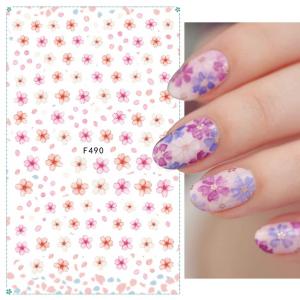 Virágos körömmatrica F490