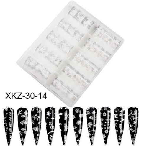 Transzferfólia szett 10db (XKZ-30-14) karácsony hópihe