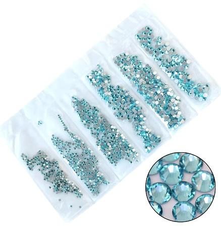 Vegyes méretű kristálykő 1440 db Aquamarine Blue