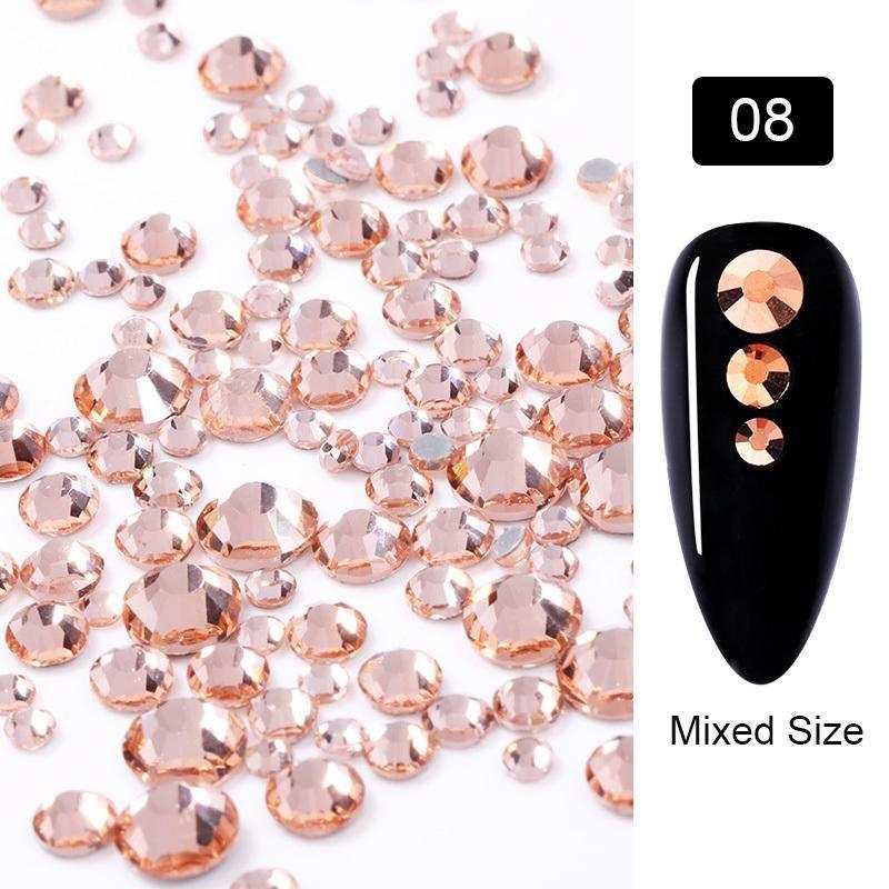 Vegyes méretű kristálykő 720db Light Peach