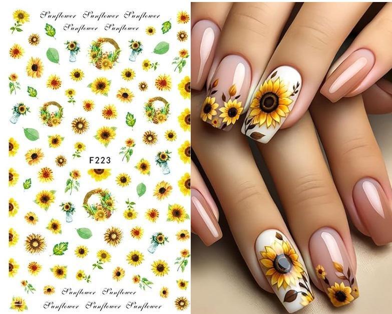 Virágos körömmatrica F223