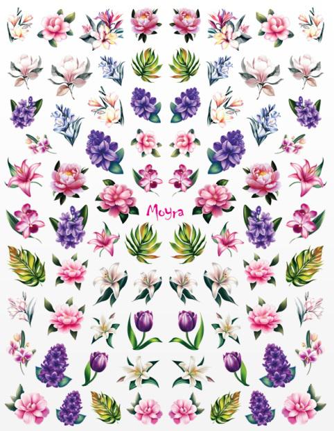 Virágos körömmatrica Moyra NO 04