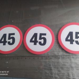 Maximális sebesség matrica 45 km d80mm /EU-HU/